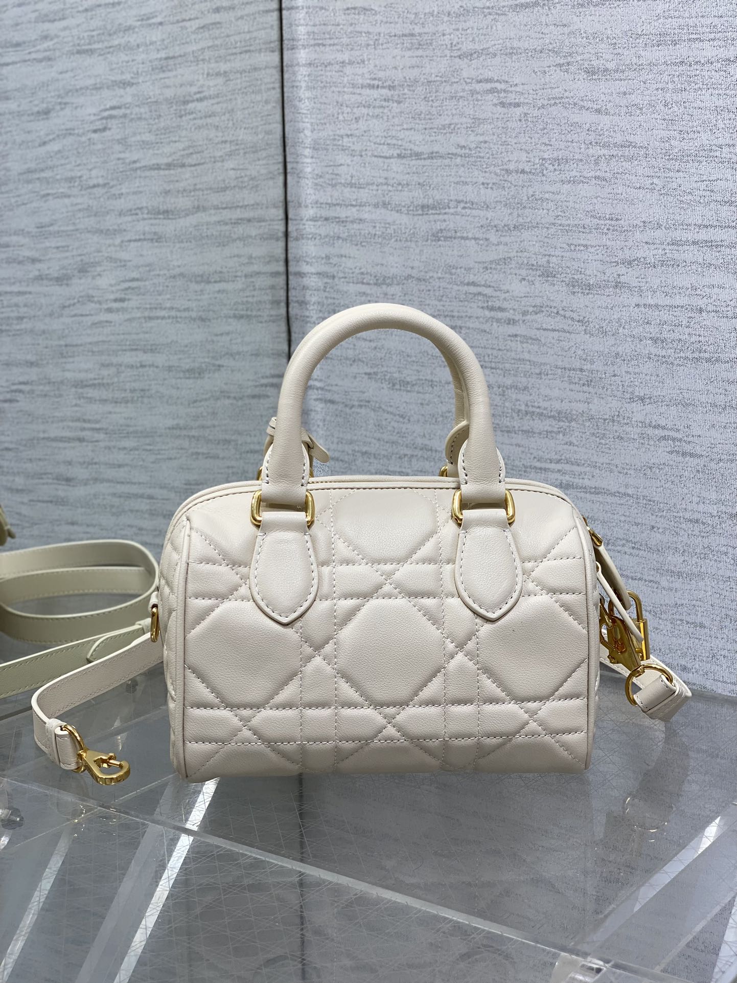DIOR GROOVE 20 BAG IN WHITE CREAM LAMBSKIN