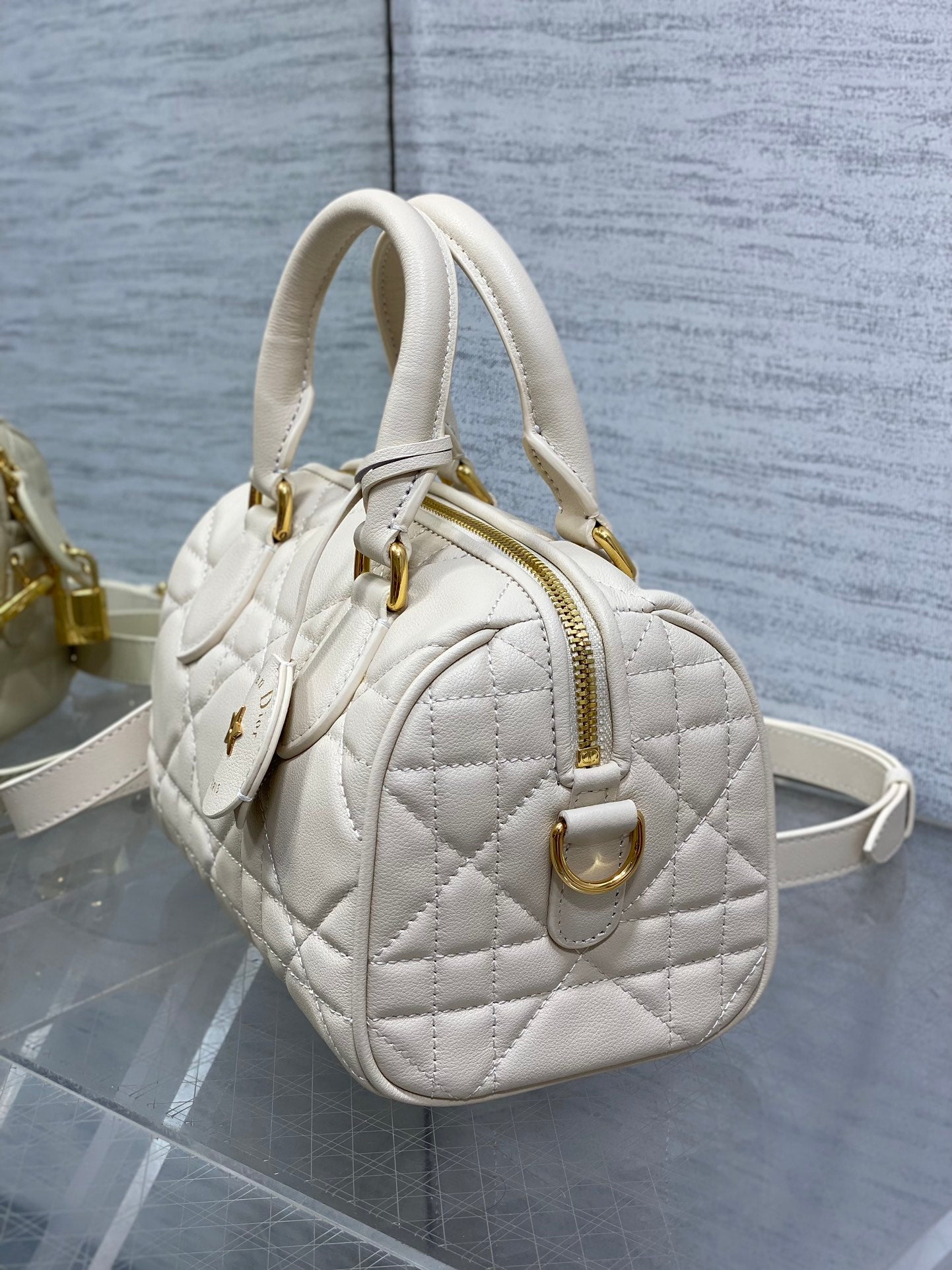 DIOR GROOVE 20 BAG IN WHITE CREAM LAMBSKIN