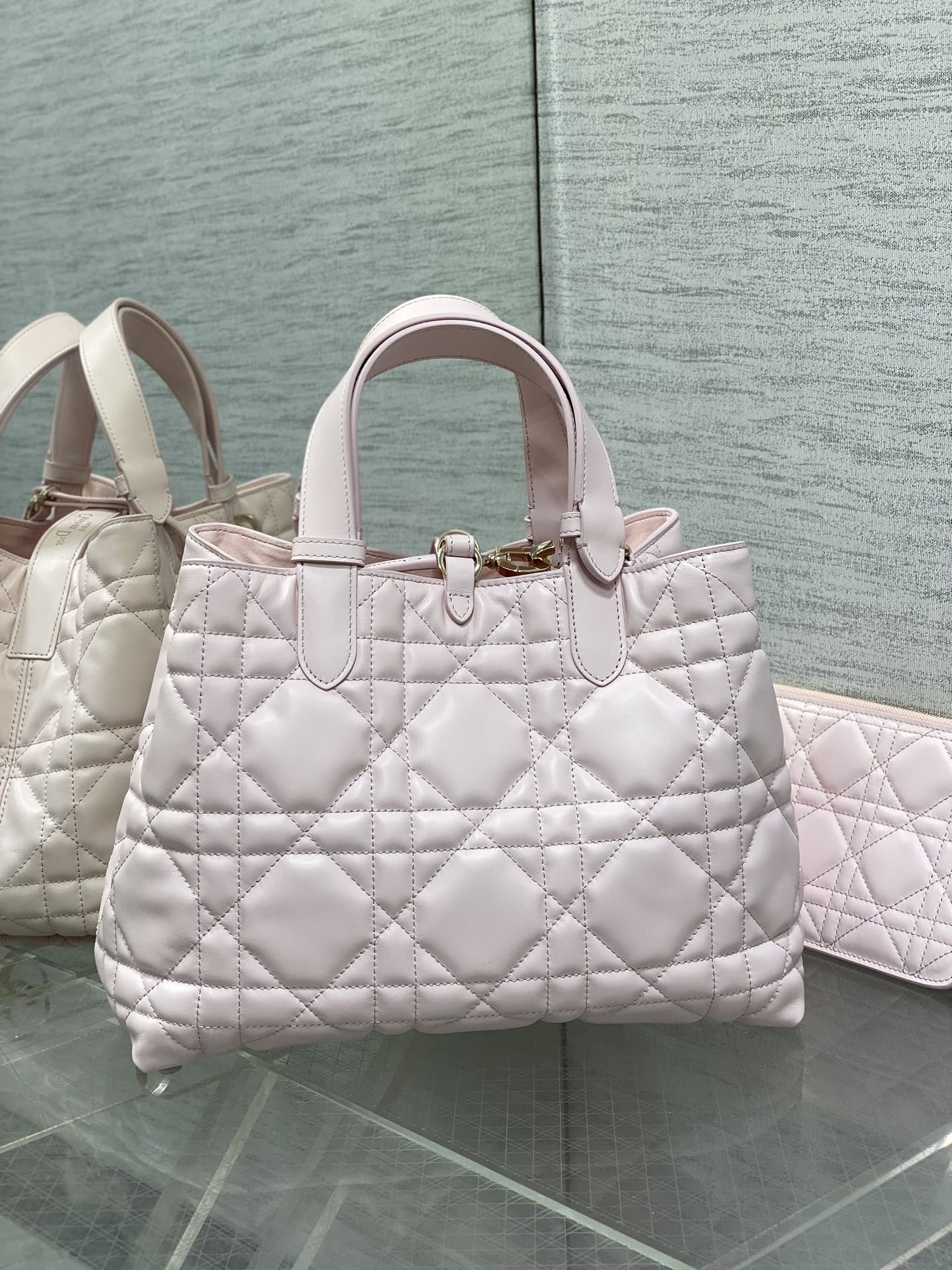 DIOR ALWAYS MEDIUM 28 BAG IN LIGHT PINK MACROCANNAGE CALFSKIN