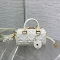 DIOR GROOVE 17 BAG IN WHITE MACROCANNAGE CALFSKIN WITH GOLD HARDWARE
