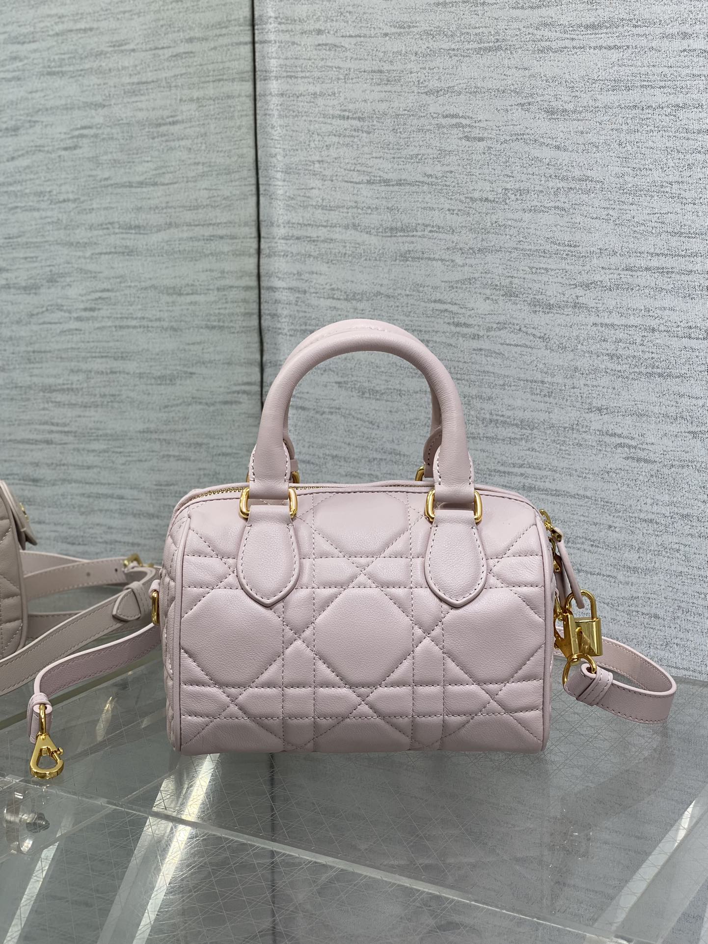 DIOR GROOVE 20 BAG IN LIGHT PINK LAMBSKIN