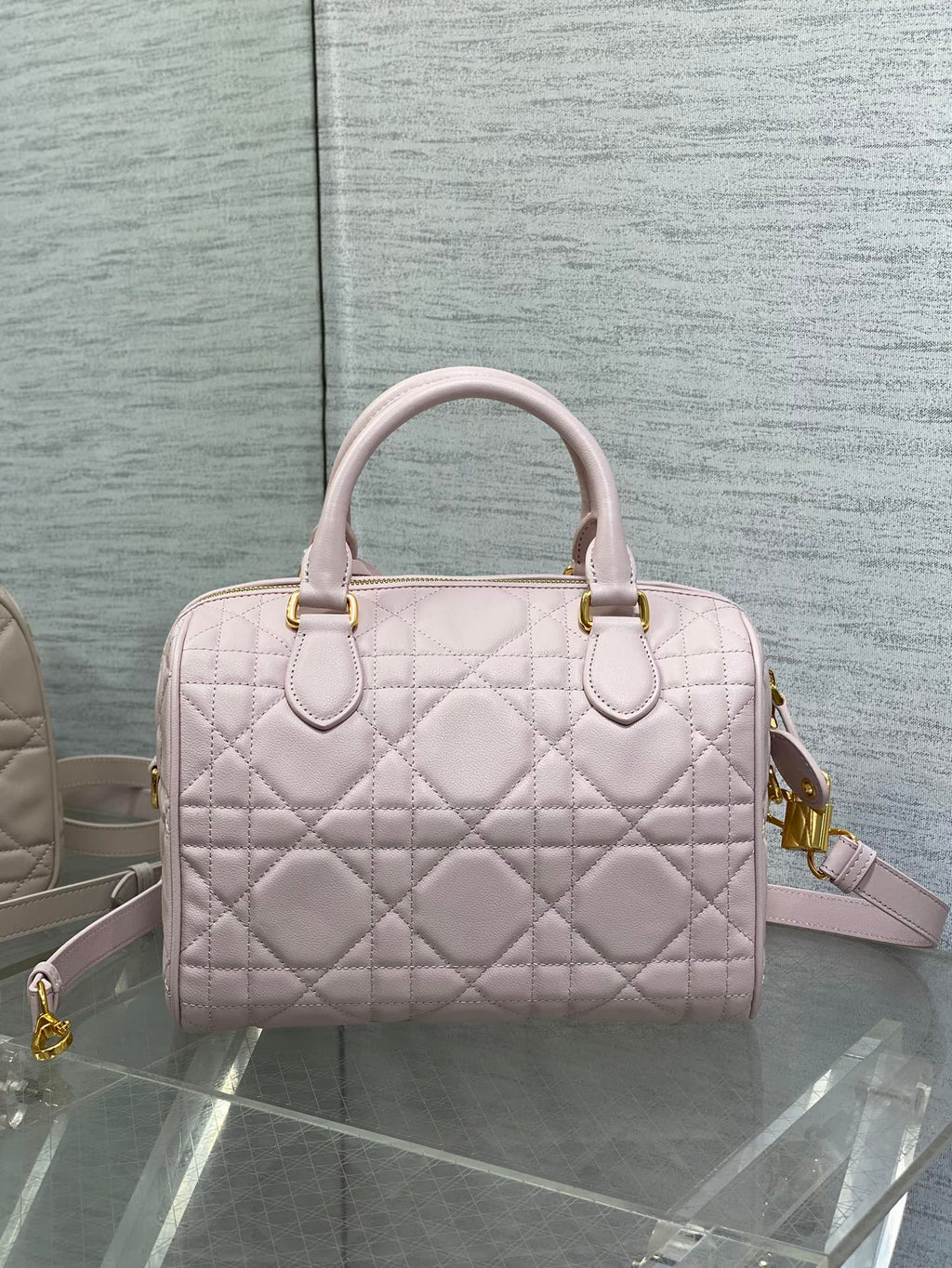 DIOR GROOVE 25 BAG IN LIGHT PINK LAMBSKIN