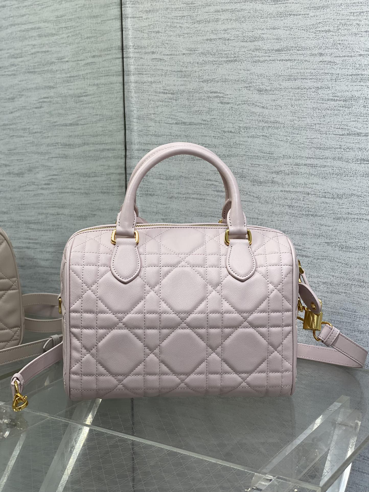 DIOR GROOVE 25 BAG IN LIGHT PINK LAMBSKIN