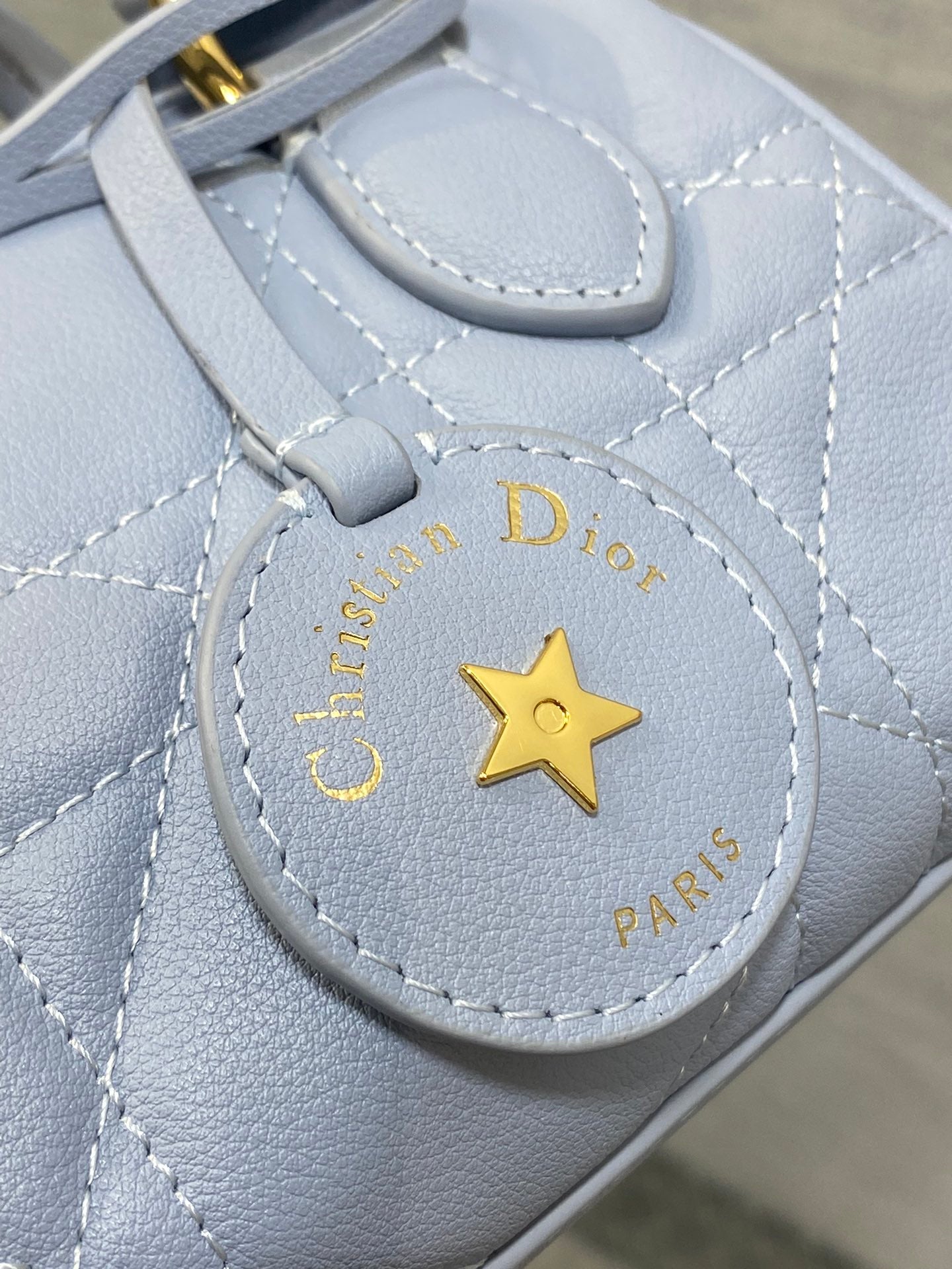 DIOR GROOVE MINI 17 BAG IN LIGHT BLUE LAMBSKIN