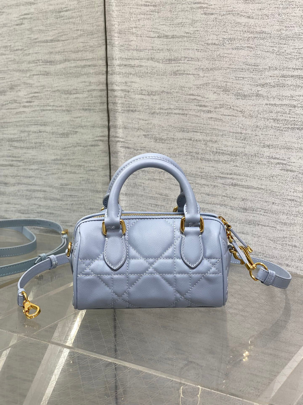 DIOR GROOVE MINI 17 BAG IN LIGHT BLUE LAMBSKIN