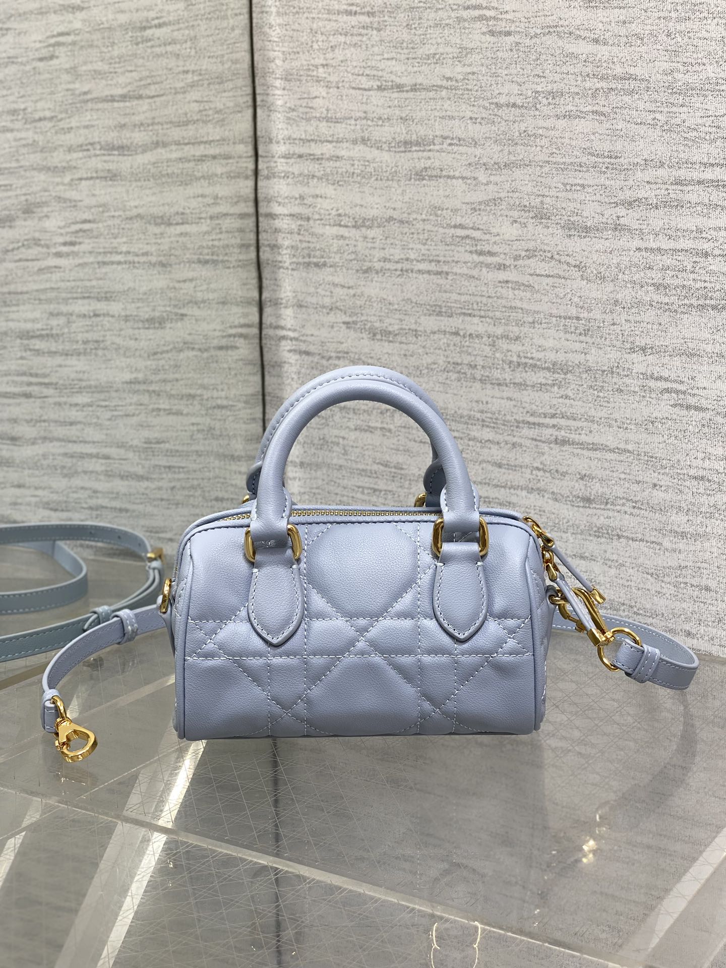 DIOR GROOVE MINI 17 BAG IN LIGHT BLUE LAMBSKIN