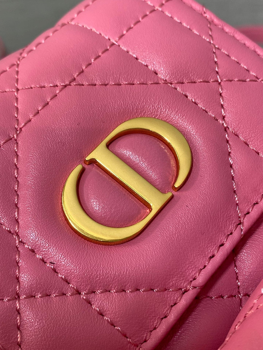 DIOR SMALL 20 CARO BACKPACK IN PUNCH PINK MACROCANNAGE LAMBSKIN