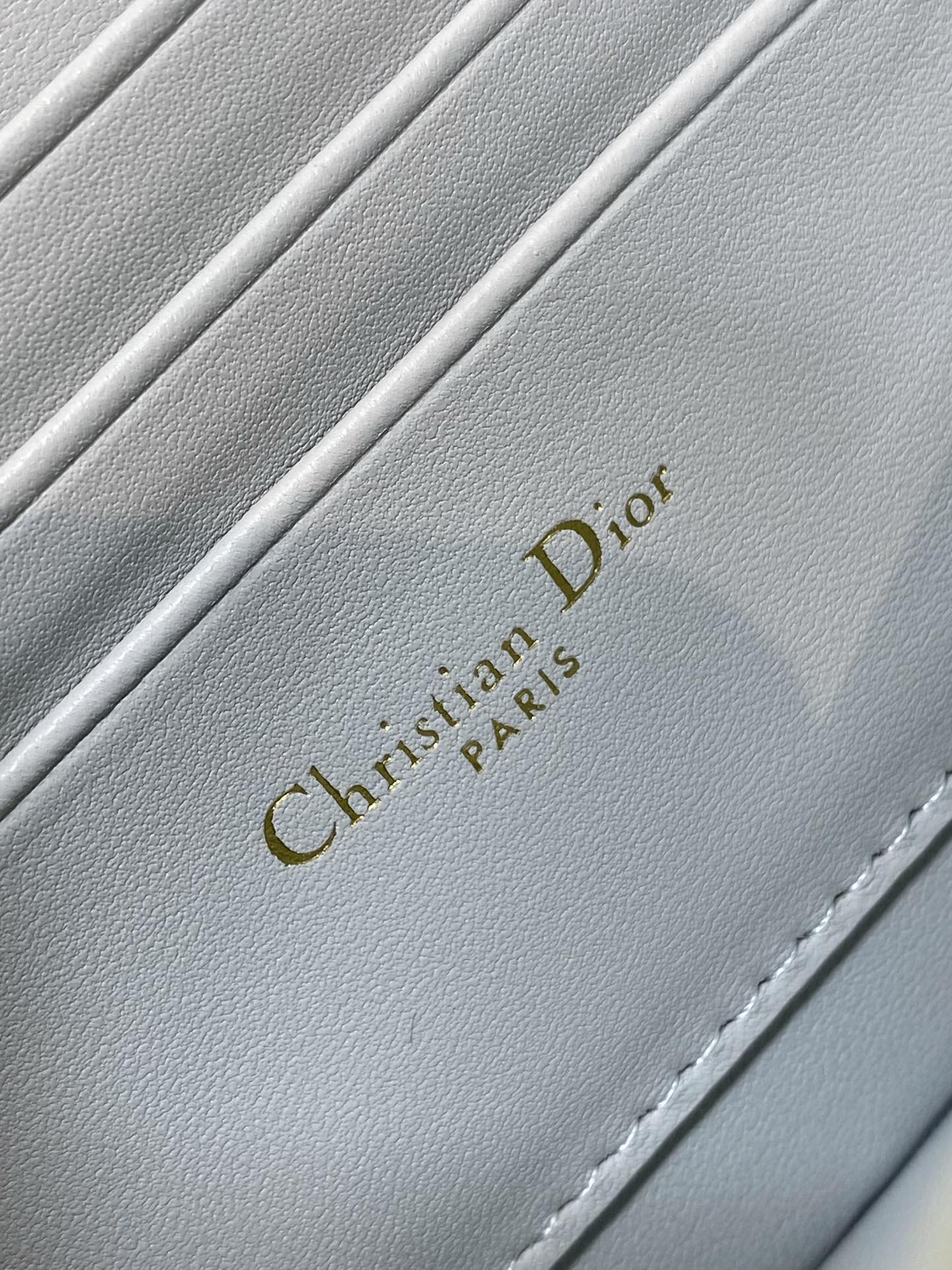 DIOR MISS CARO MINI 17 BAG IN CHROME GRAY MACROCANNAGE LAMBSKIN
