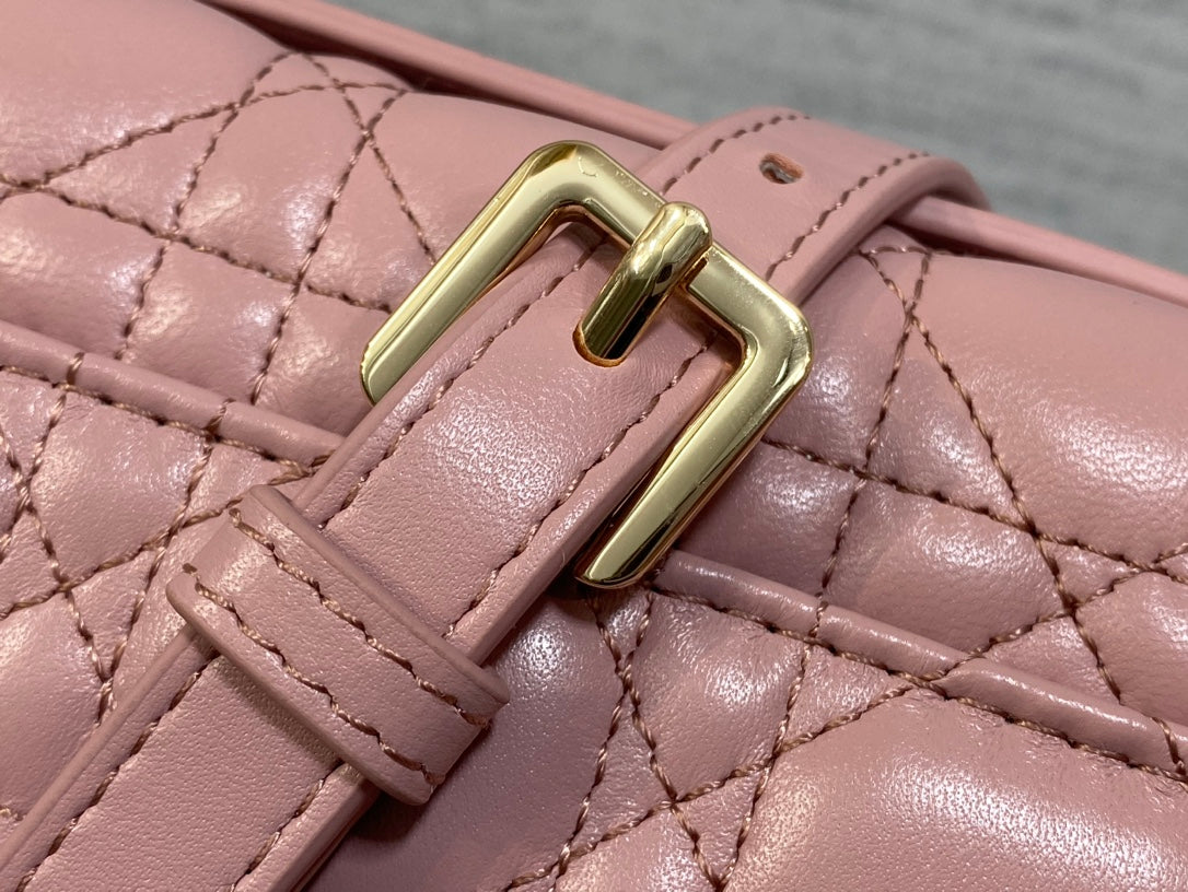 DIOR MINI BAG 24 IN ROSE PINK PATENT CANNAGE CALFSKIN