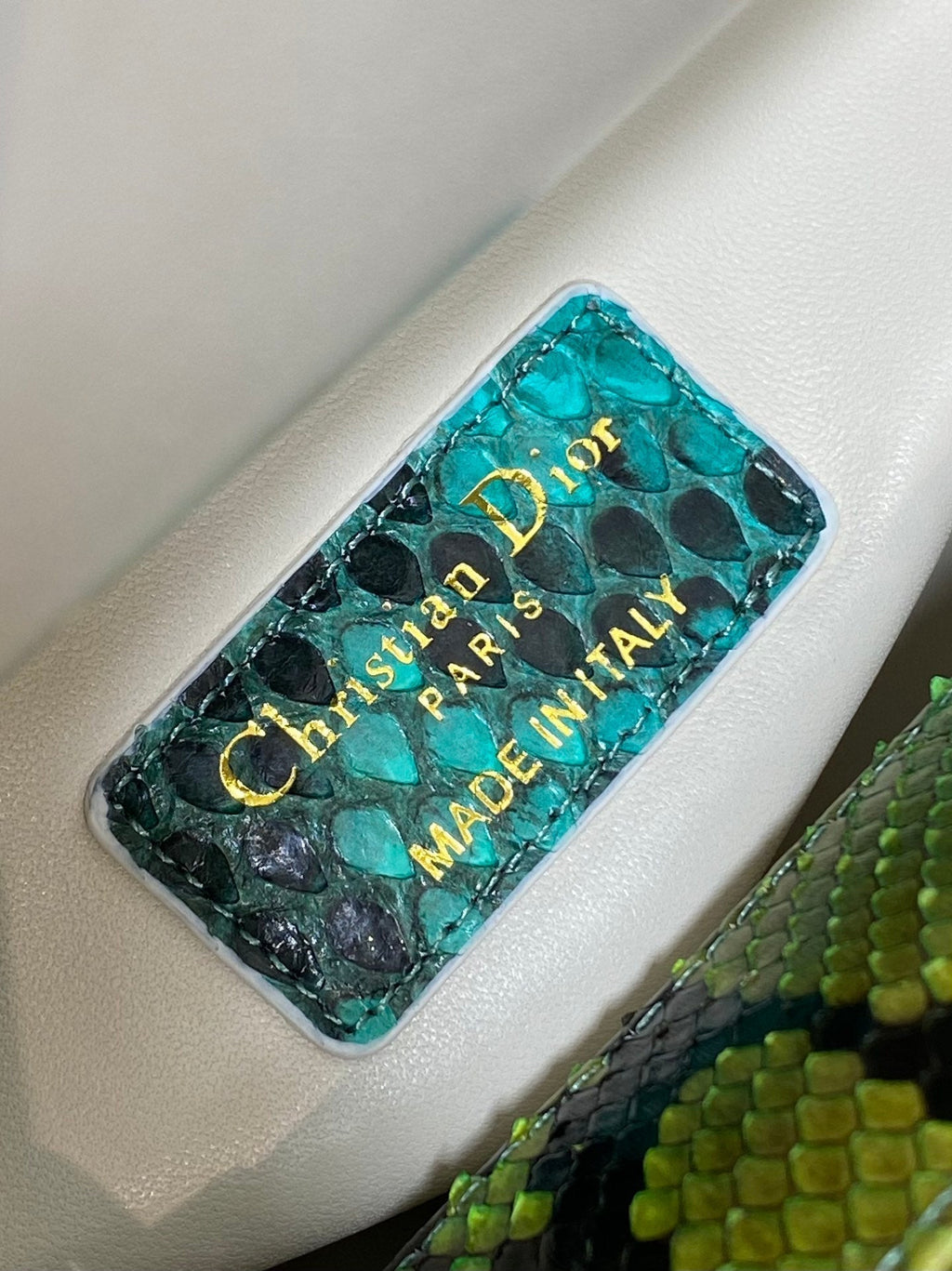 DIOR MINI 17 LADY BAG IN COLORFUL SNAKESKIN PATTERN LAMBSKIN 225963