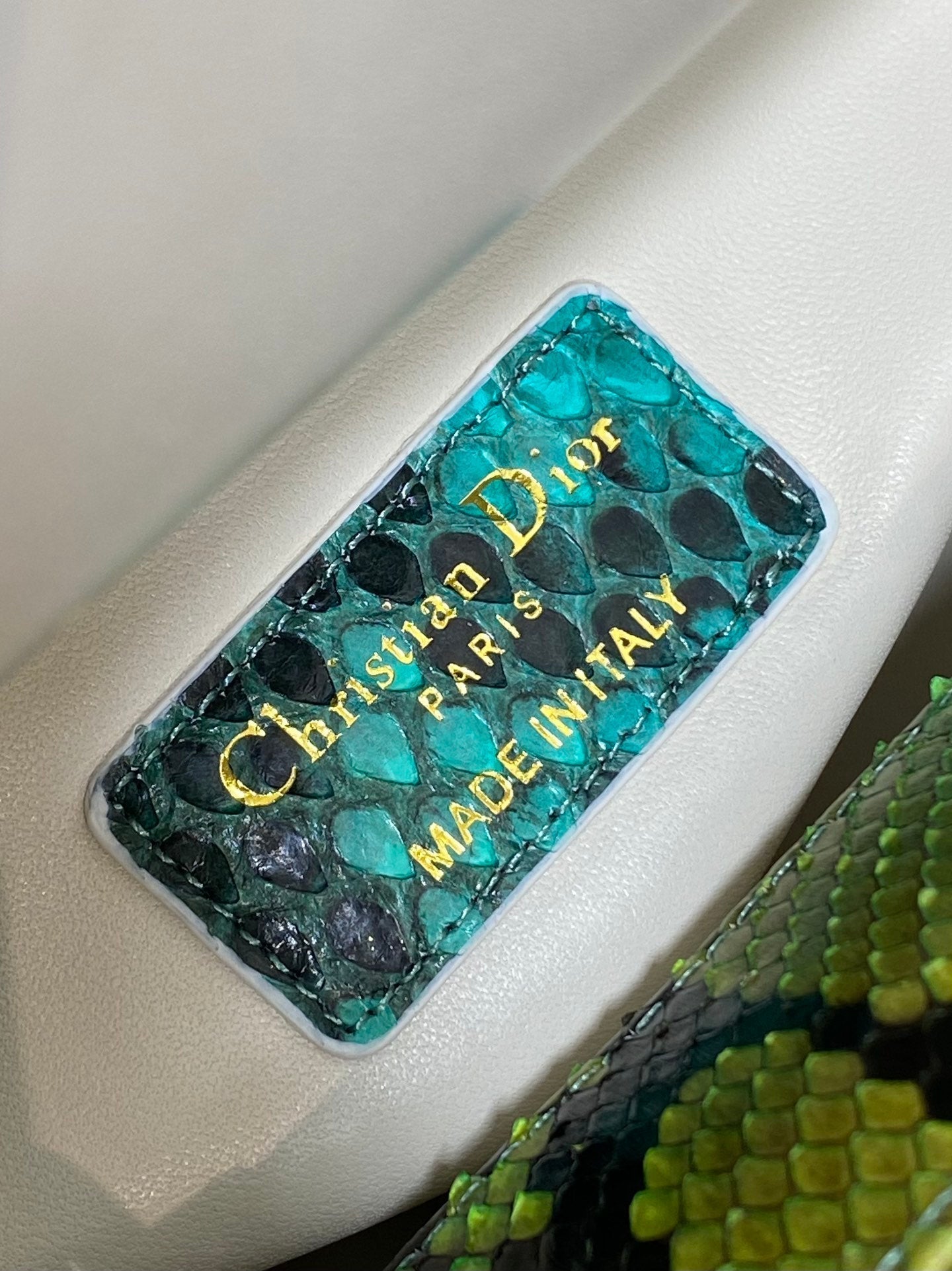 DIOR MINI 17 LADY BAG IN COLORFUL SNAKESKIN PATTERN LAMBSKIN 225963