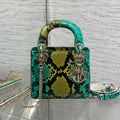 DIOR MINI 17 LADY BAG IN COLORFUL SNAKESKIN PATTERN LAMBSKIN 225963