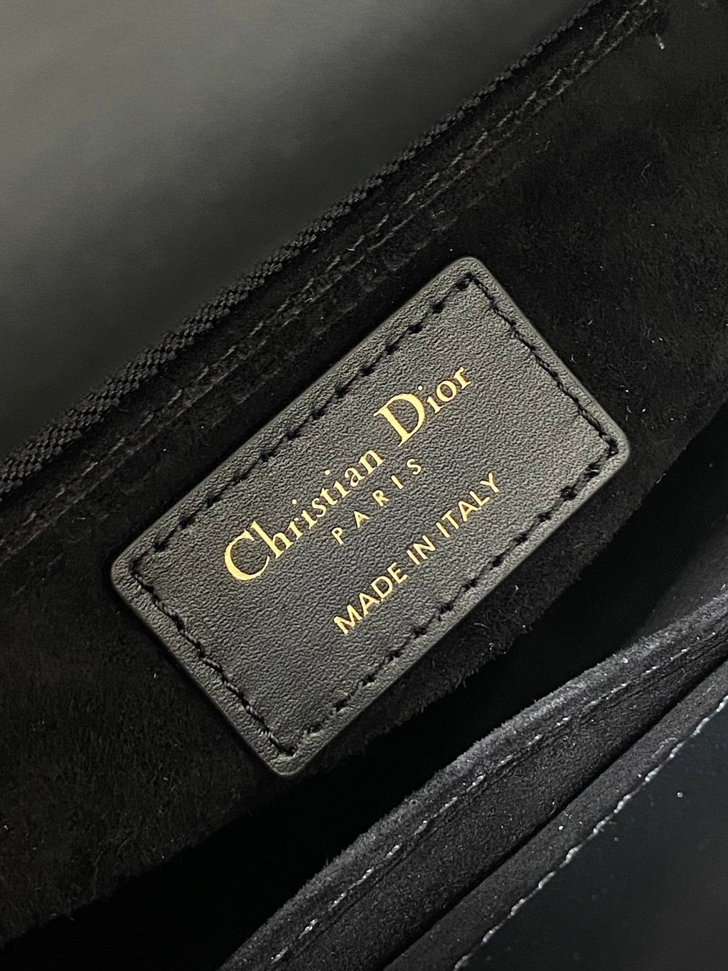 DIOR SMALL 20 BAG BLACK LAMBSKIN WITH SHOOTING STAR EMBROIDERY WOMEN