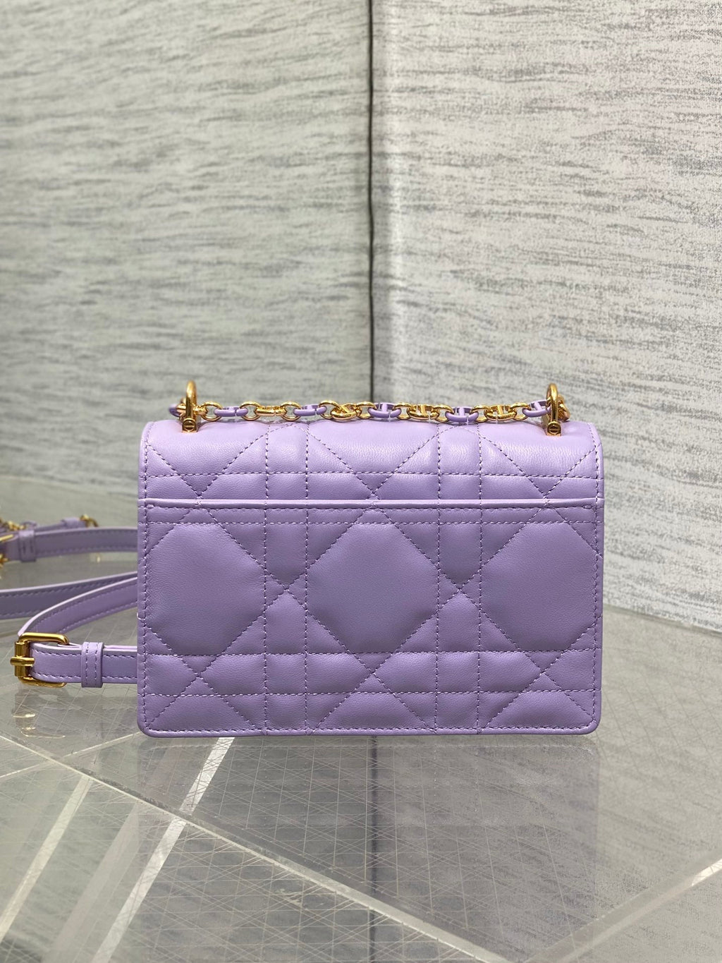 DIOR MISS CARO MINI BAG 17 IN BABY PURPLE MACROCANNAGE LAMBSKIN