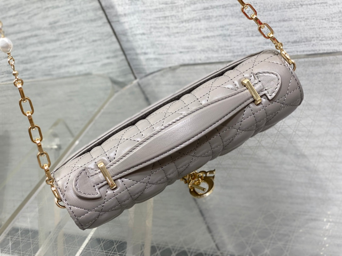DIOR 25S  TALK PHONE POUCH 21 IN DIRTY LILAC CANNAGE LAMBSKIN GOLD HARDWRE