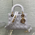 DIOR 25S LADY  BAG 20 IN LILAC CANNAGE CALFSKIN GOLD HARDWRE