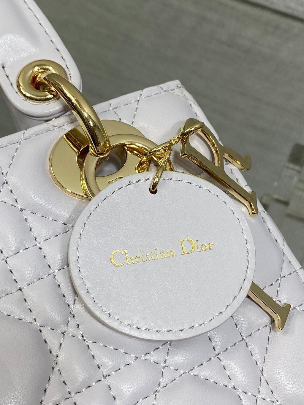 DIOR 25S LADY  BAG 20 IN LILAC CANNAGE CALFSKIN GOLD HARDWRE
