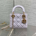 DIOR 25S MINI LADY  BAG 17 IN LILAC CALFSKIN CHARM CRYSTAL EMBELLISHMENTS