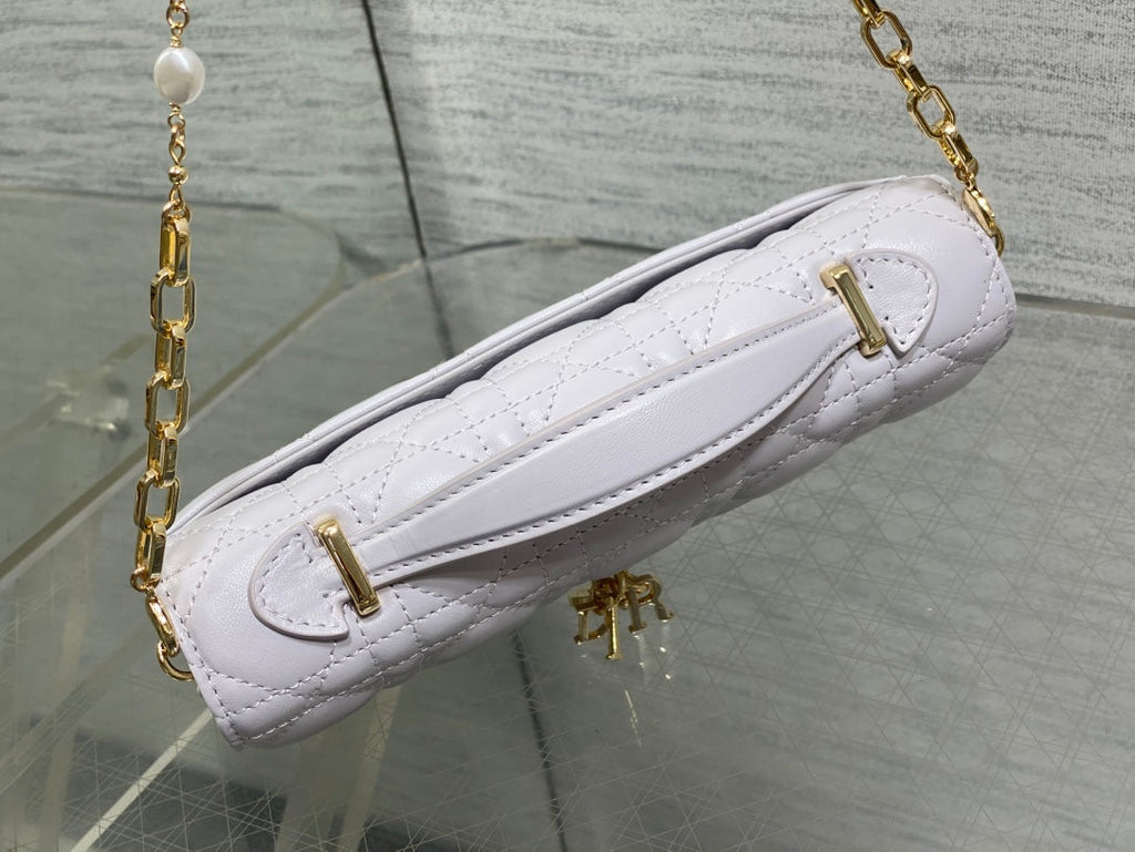 DIOR 25S  TALK PHONE POUCH 21 IN PALE LILAC CALFSKIN GOLD HARDWARE
