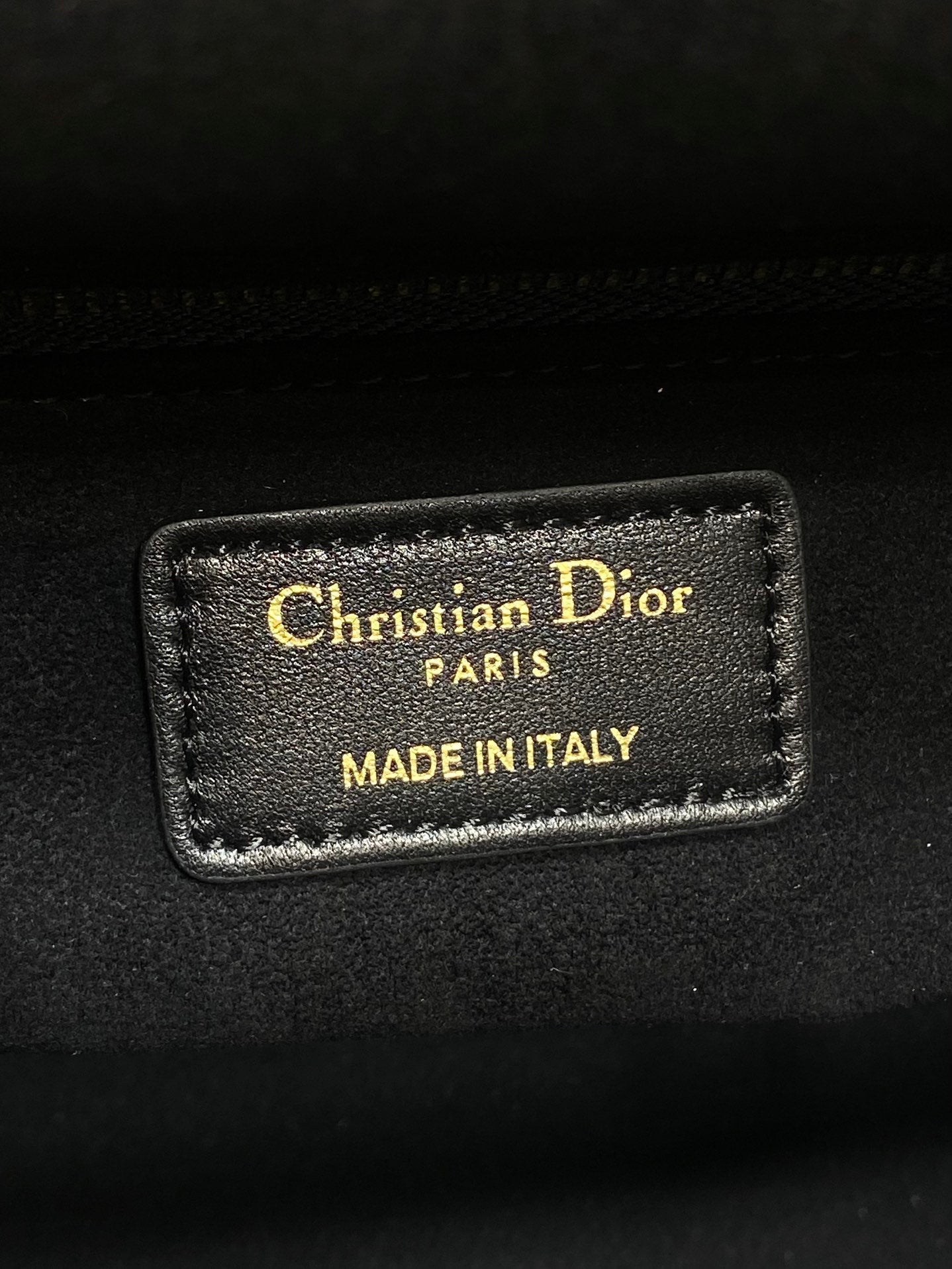 DIOR 25S MEDIUM LADY BAG 24 IN BLACK CALFSKIN GOLD HARDWARE