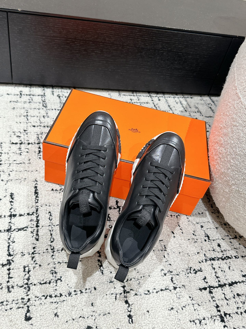 HERMES BOUNCING SNEAKER IN BLACK CALFSKIN