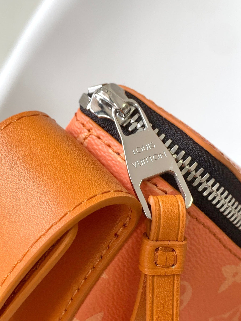 LOUIS VUITTON LV 25S MOON CROSSBODY BAG 24 IN ORANGE MONOGRAM CANVAS AND CALFSKIN