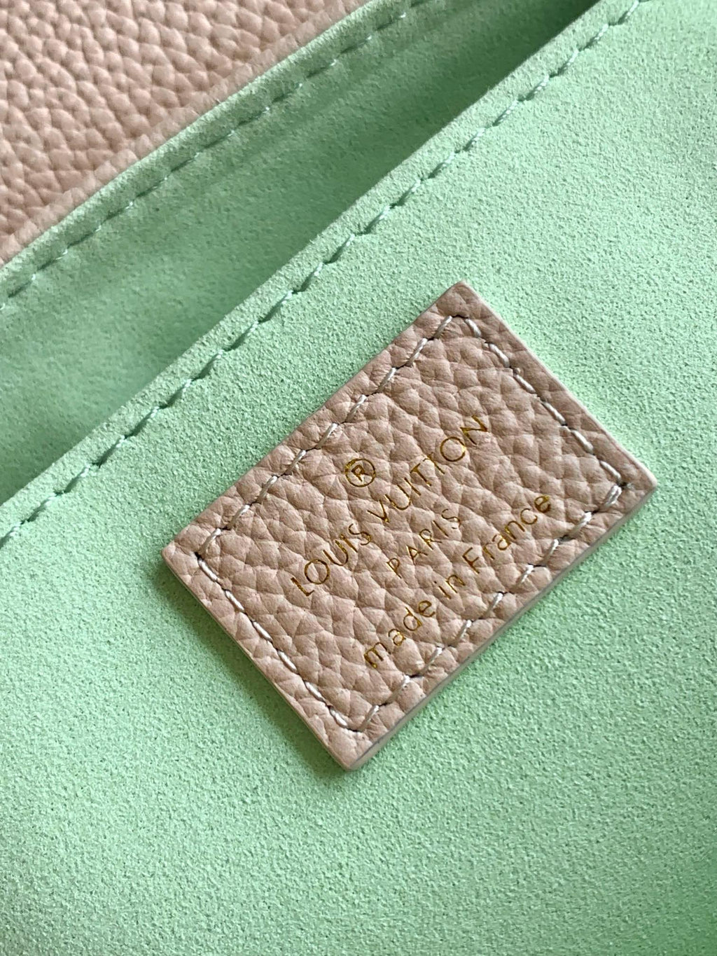 LOUIS VUITTON FAVORITE BAG 24 IN BEIGE MIX GREEN MONOGRAM SOFT GRAINED COWHIDE
