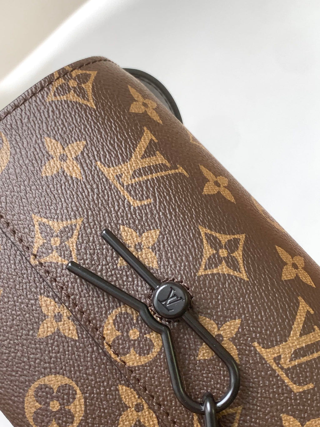 LOUIS VUITTON LV 25S STEAMER BAG 18 IN BROWN MONOGRAM MACASSAR CANVAS AND CALFSKIN