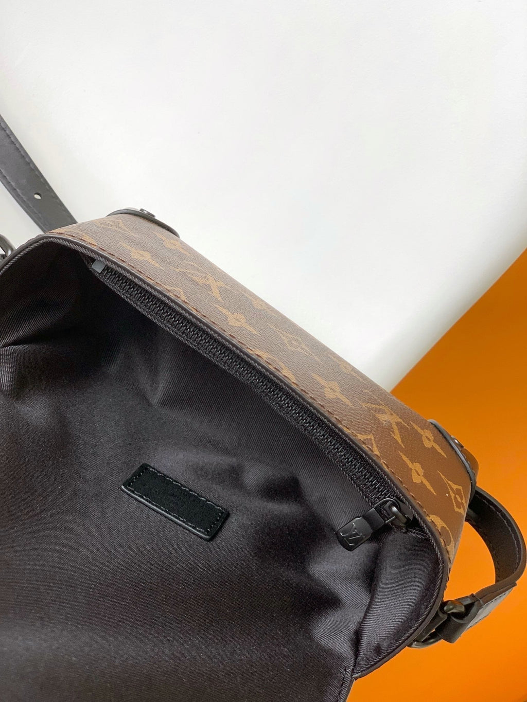 LOUIS VUITTON LV 25S STEAMER BAG 18 IN BROWN MONOGRAM MACASSAR CANVAS AND CALFSKIN