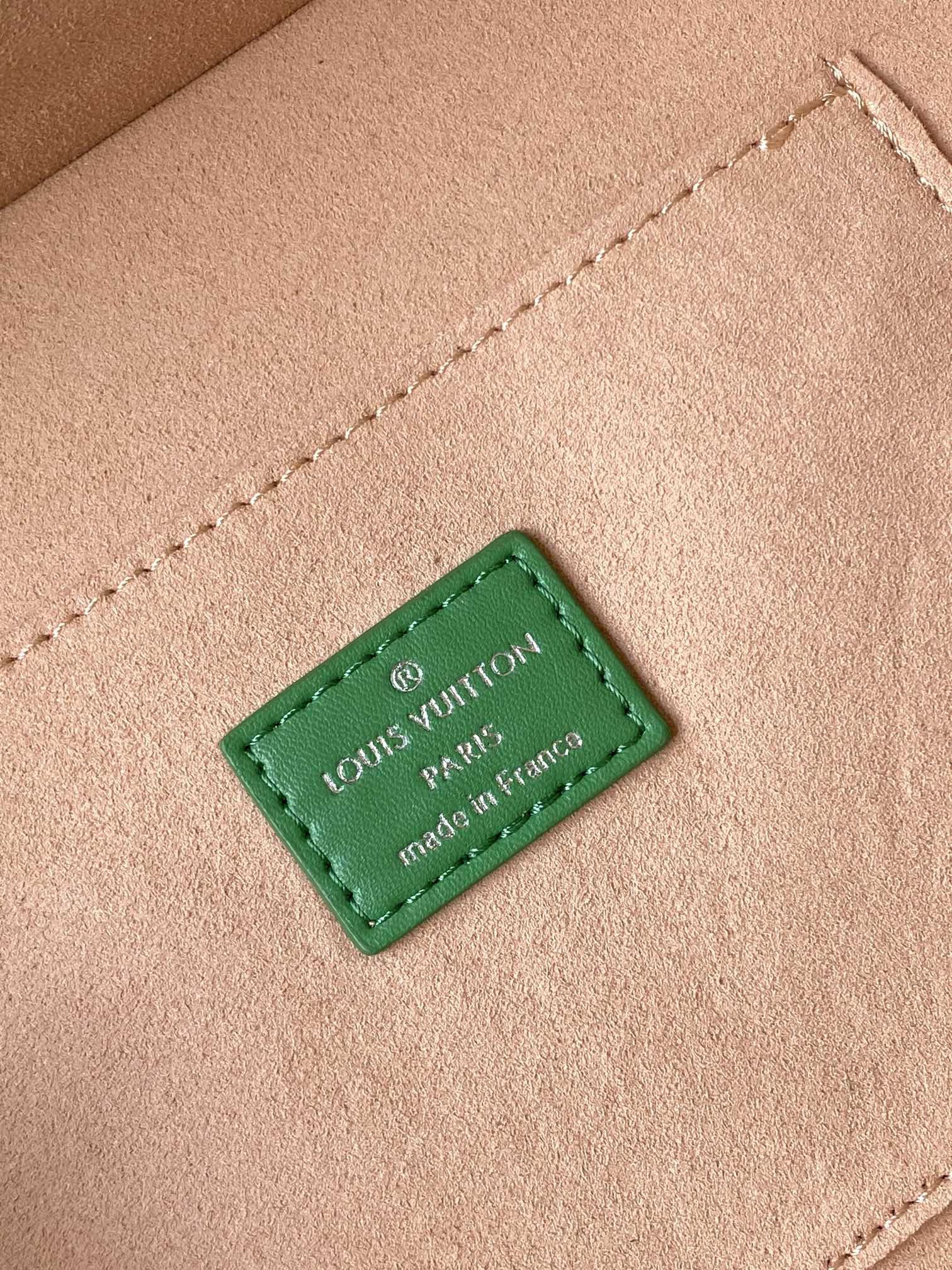 LOUIS VUITTON SHOPPER BAG 23 IN GREEN YELLOW CALFSKIN EMBROIDERED LOGO