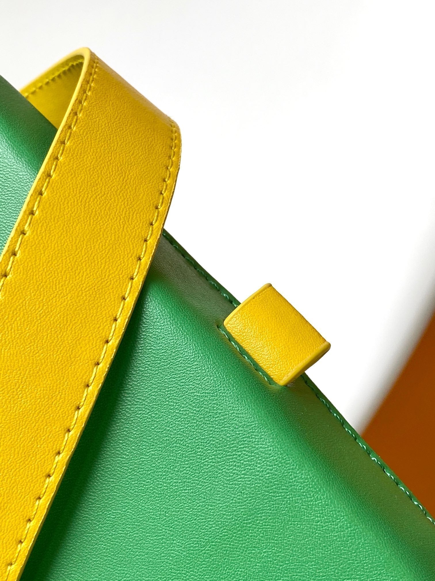 LOUIS VUITTON SHOPPER BAG 23 IN GREEN YELLOW CALFSKIN EMBROIDERED LOGO