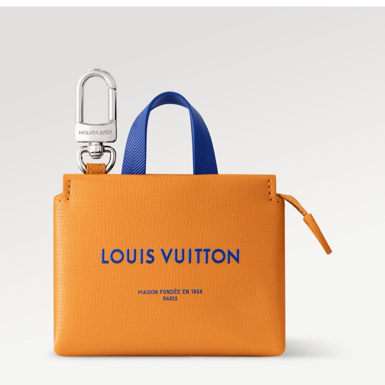 LOUIS VUITTON LV 25S MINI SHOPPER BAG CHARM IN BURNT ORANGE CALFSKIN
