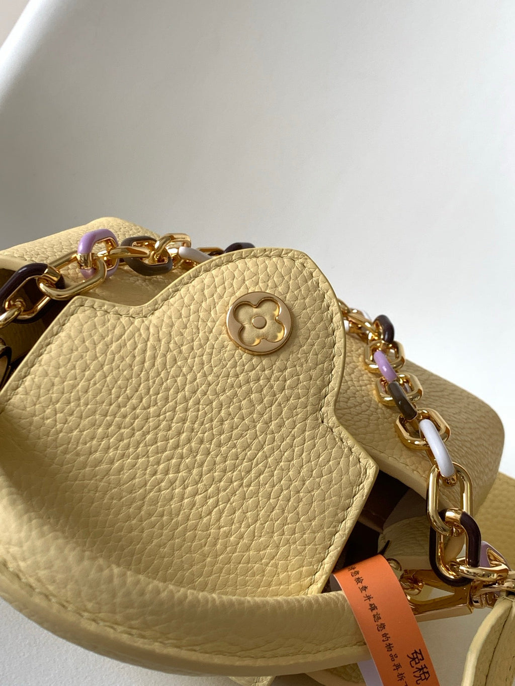 LOUIS VUITTON LV 25S CAPUCINES BAG 21 IN YELLOW CALFSKIN GOLD HARDWARE