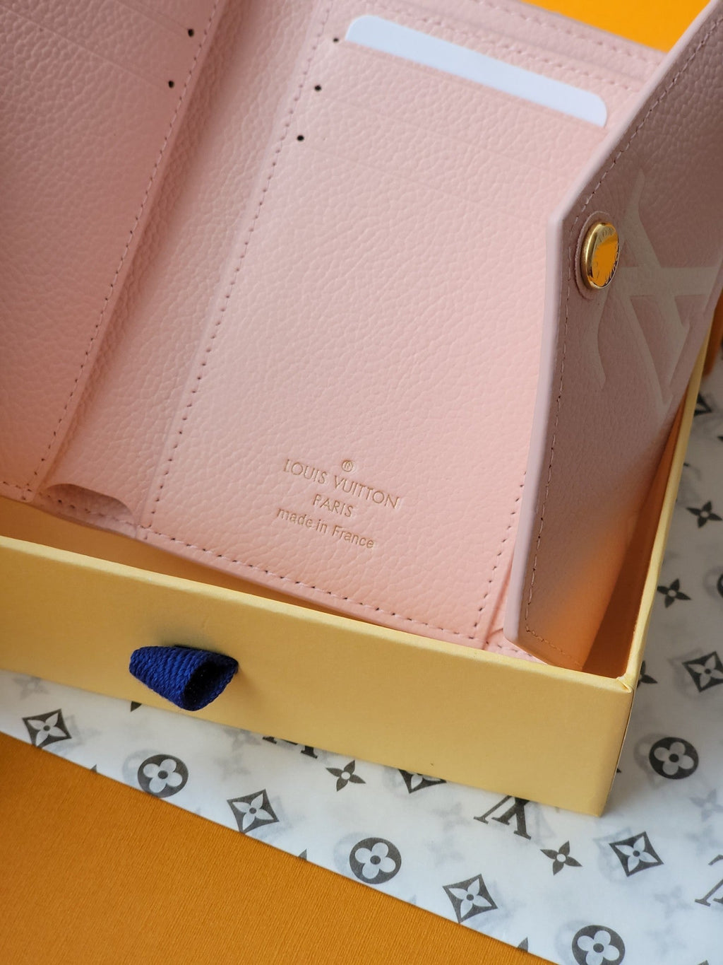 LOUIS VUITTON VICTORINE WALLET 12 IN LIGHT PINK MONOGRAM EMPREINTE CALFSKIN