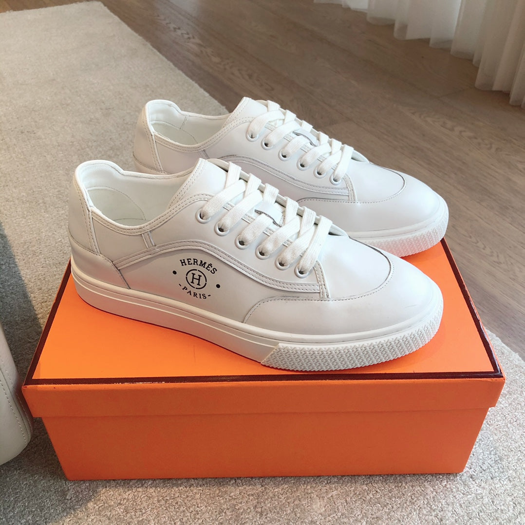 HERMES GET SNEAKER WHITE CALFSKIN