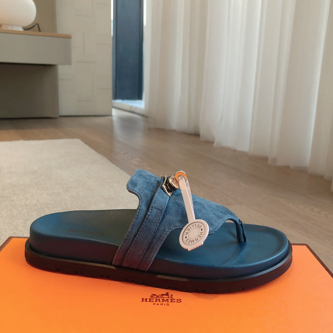 HERMES EMPIRE SANDAL AEGEAN SUEDE
