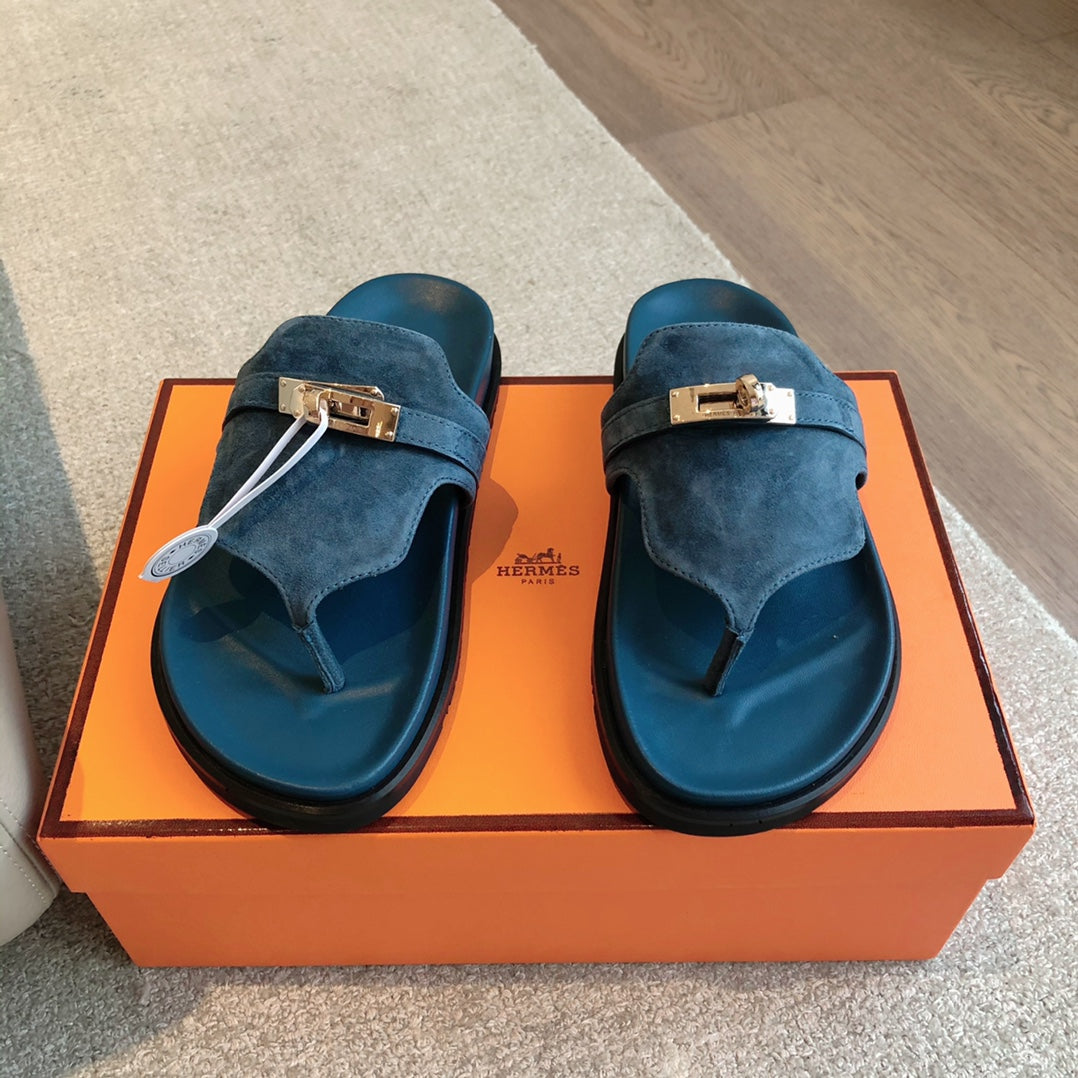 HERMES EMPIRE SANDAL AEGEAN SUEDE