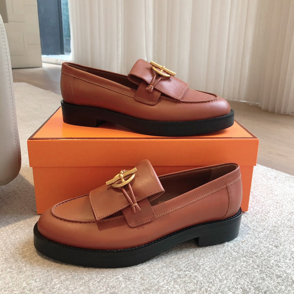 HERMES IMPACT LOAFER 25 CARAMEL CALFSKIN