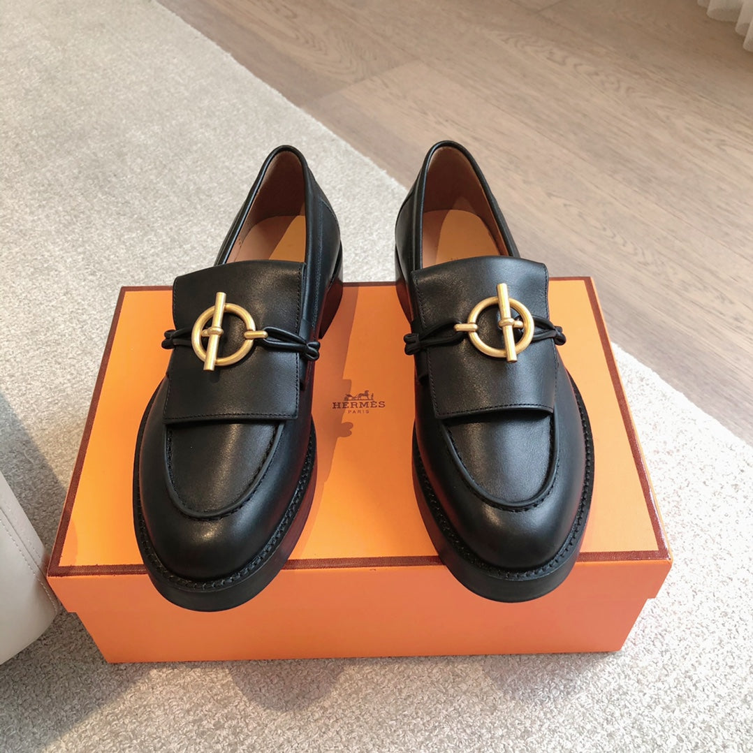 HERMES IMPACT LOAFER 25 BLACK CALFSKIN