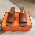 HERMES ICONIQUE 60 SANDAL CARAMEL CALFSKIN