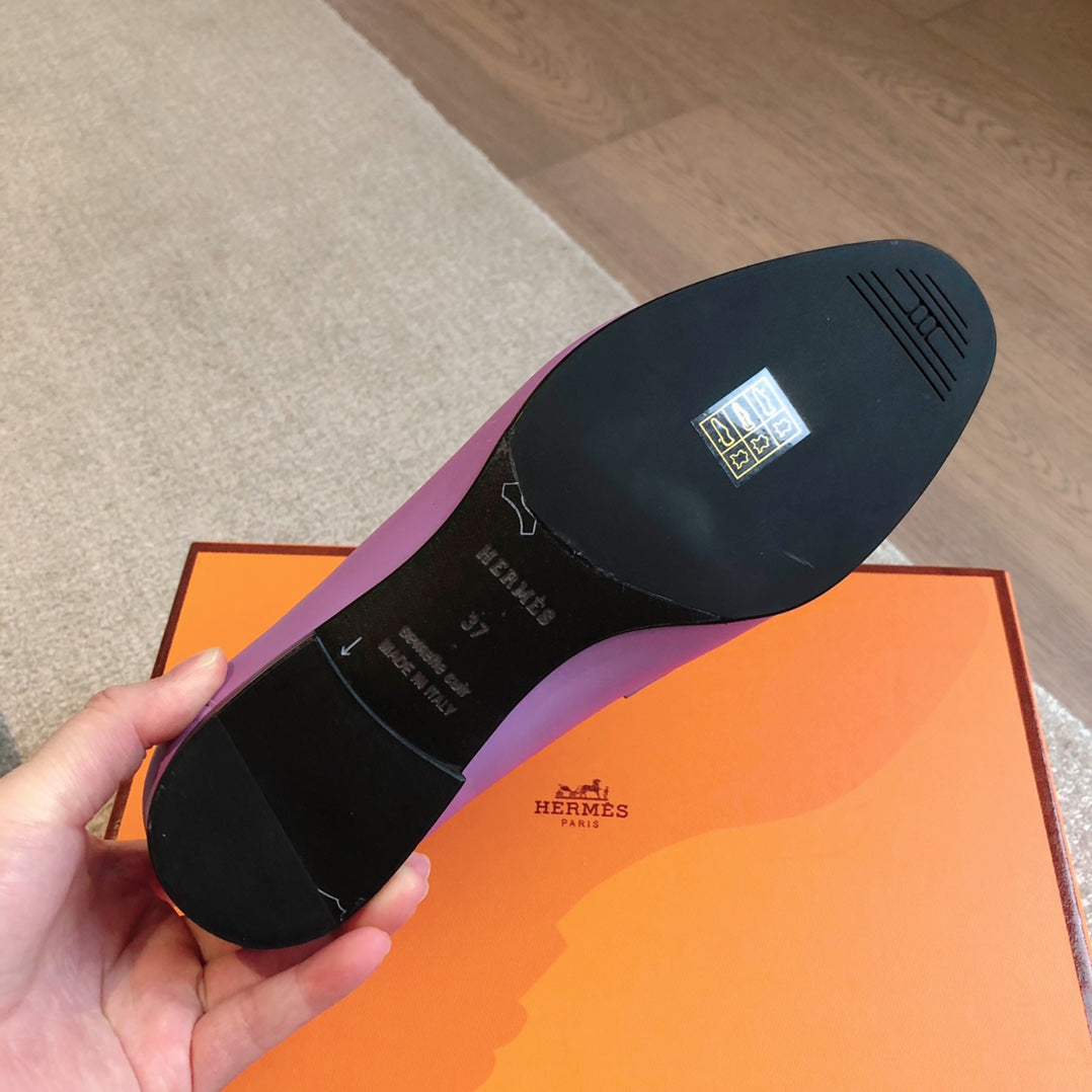 HERMES PARIS LOAFER LILAC CALFSKIN