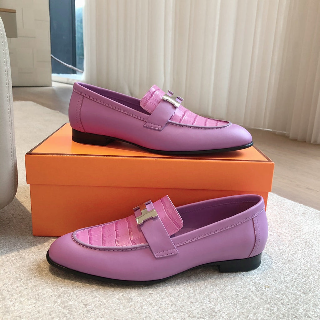 HERMES PARIS LOAFER LILAC CALFSKIN