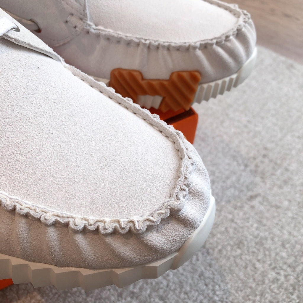 HERMES KETCH SNEAKER IN PALE GRAY SUEDE