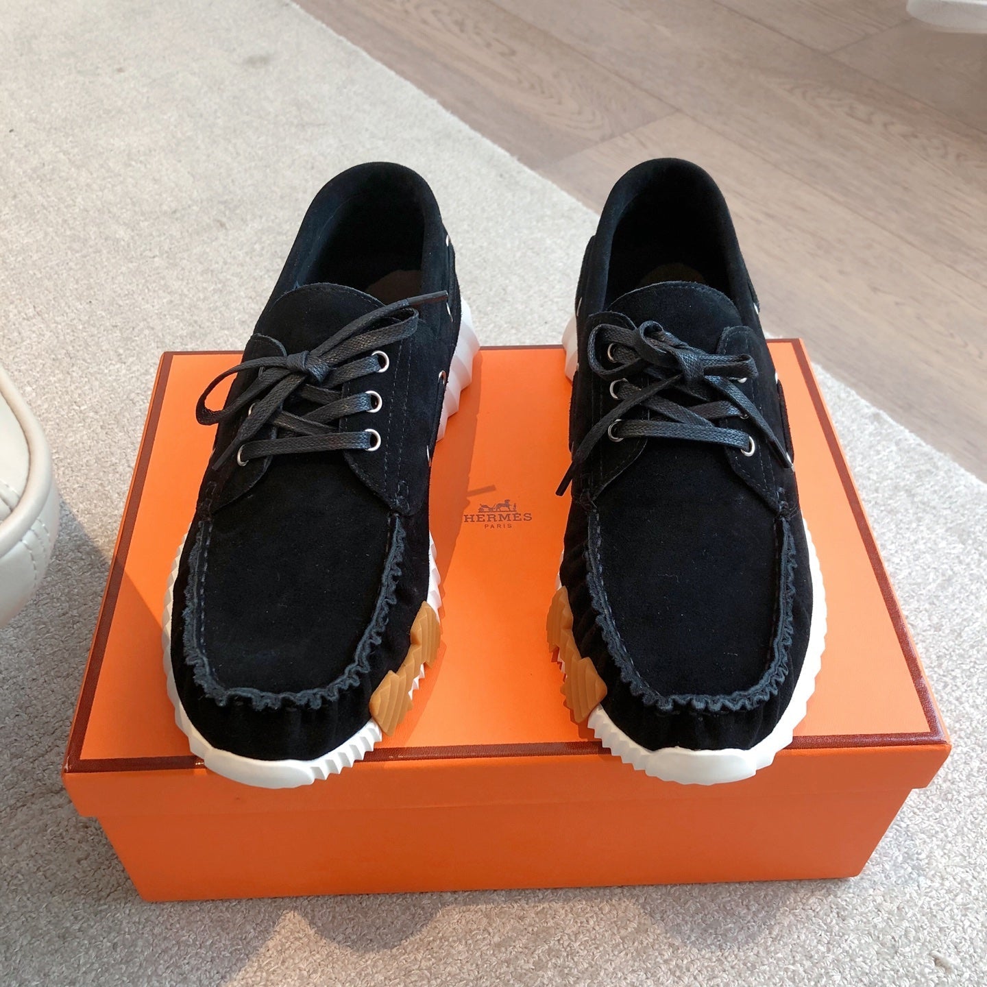 HERMES KETCH SNEAKER IN BLACK SUEDE