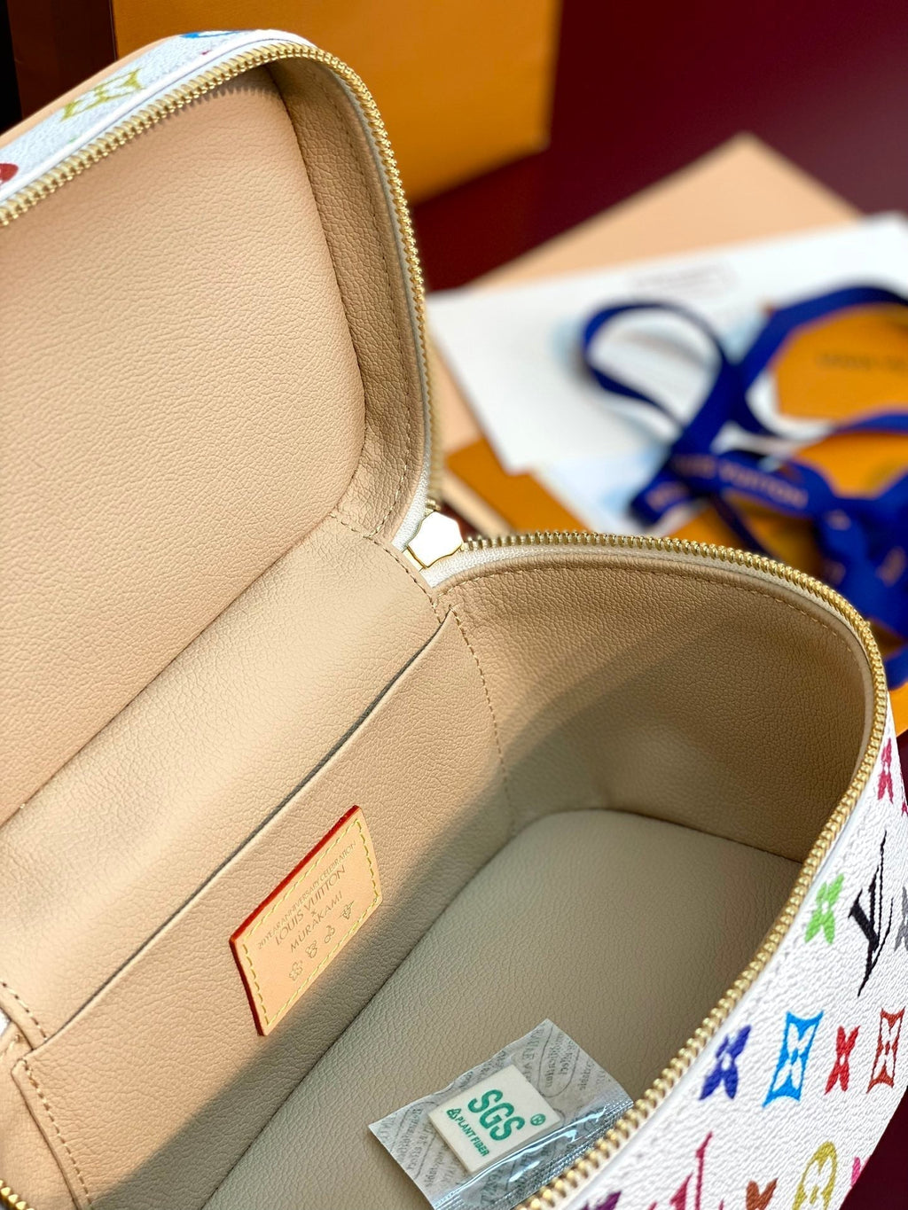 LOUIS VUITTON NICE BB 20 IN MULTICOLOR MONOGRAM CANVAS GOLD ZIPPER