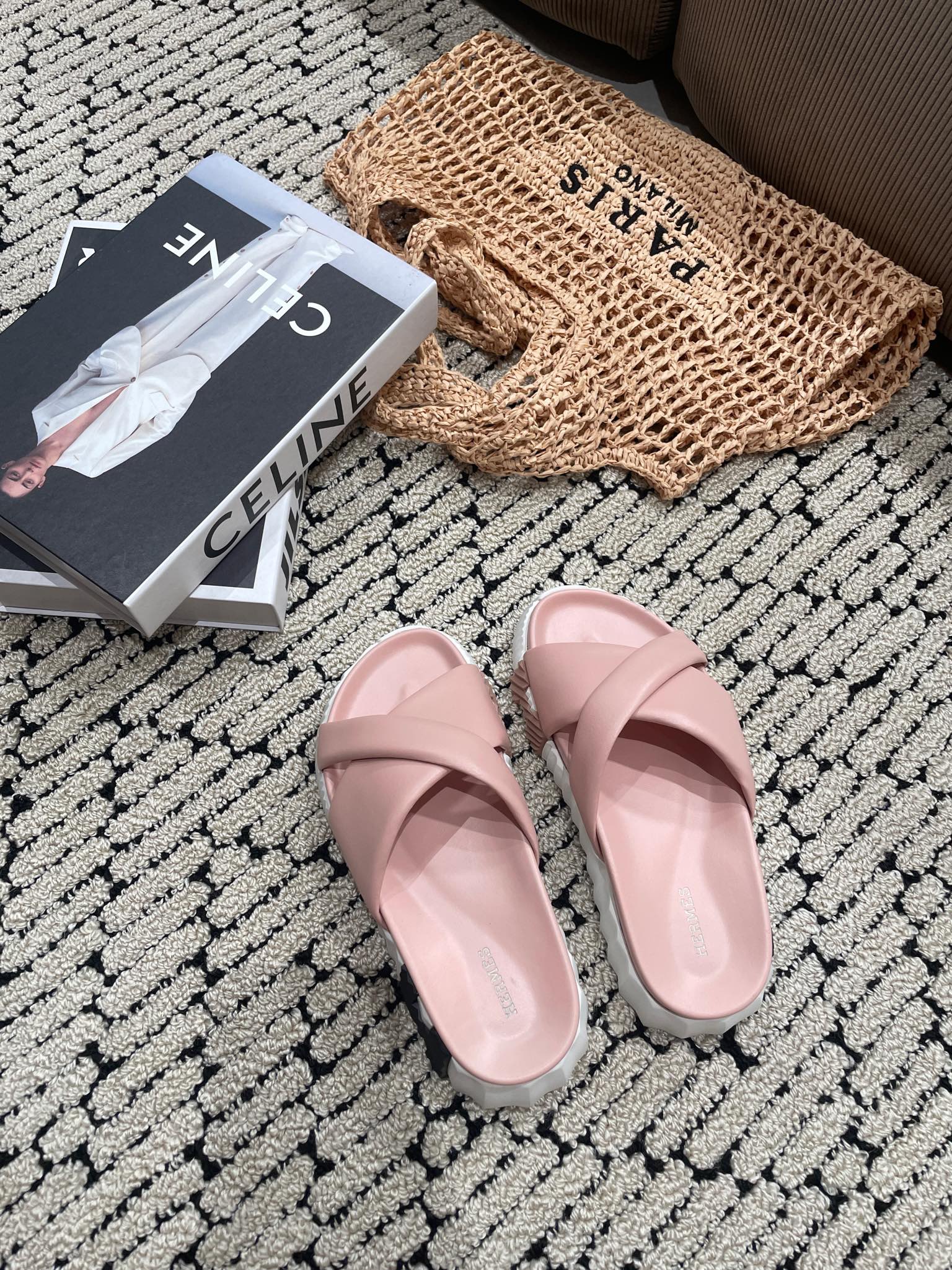 HERMES INFRA SANDAL LIGHT PINK CALFSKIN