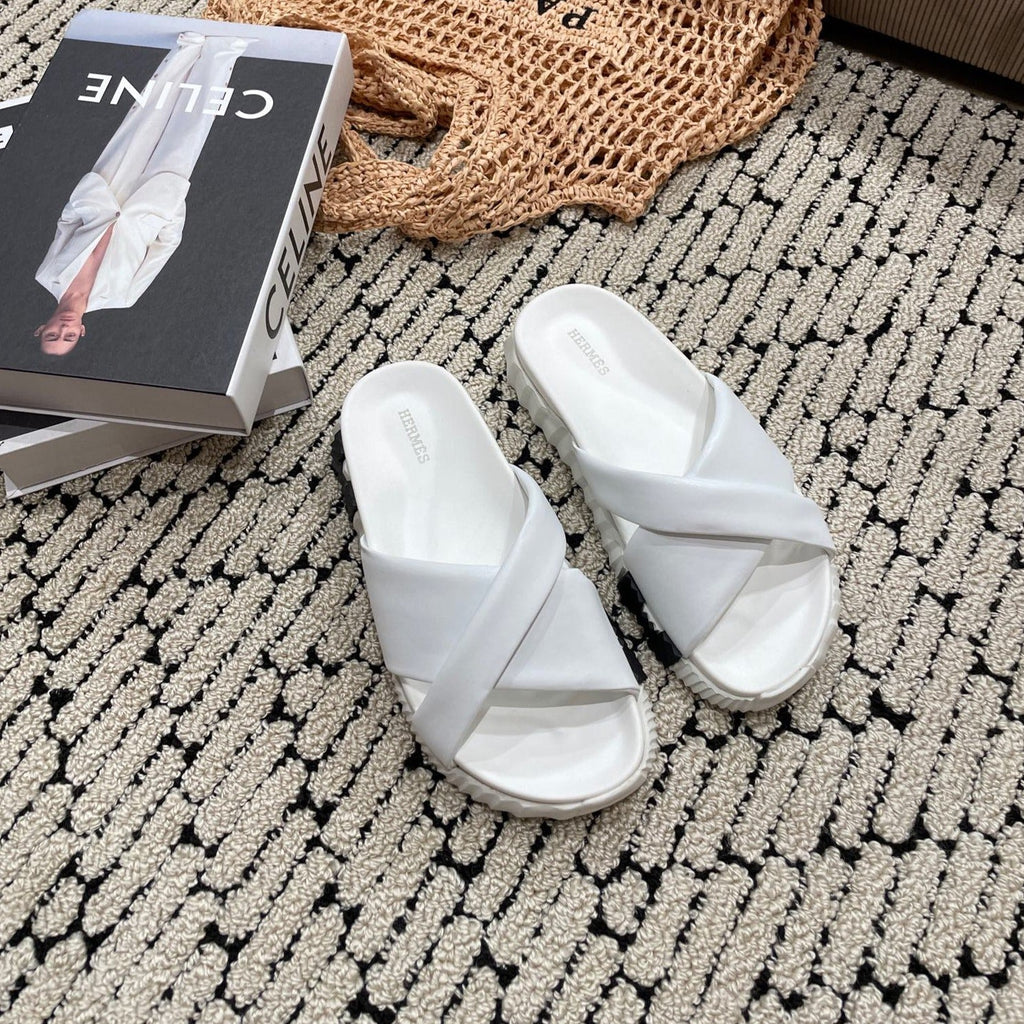 HERMES INFRA SANDAL WHITE CALFSKIN