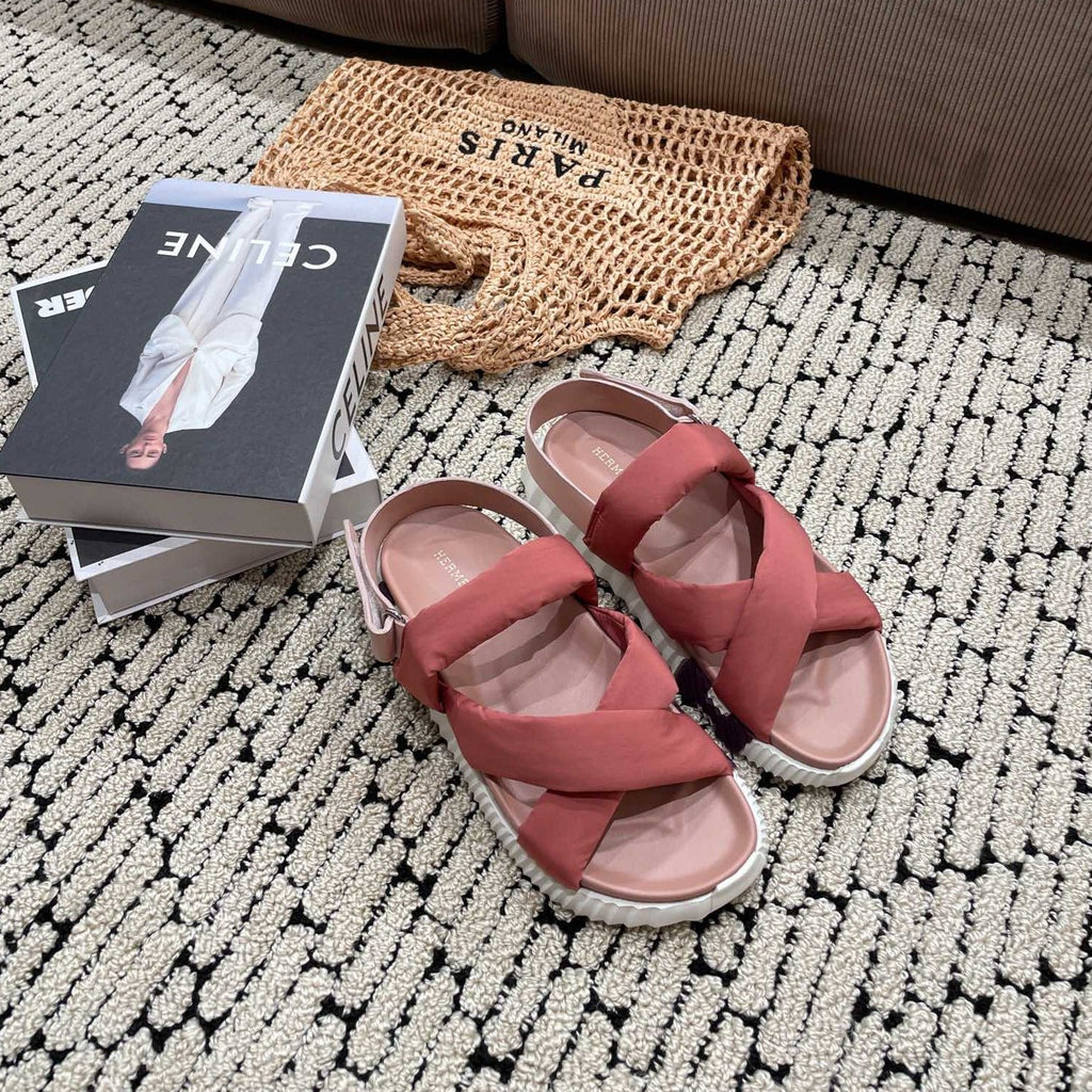 HERMES ELECTRIC SANDAL ROUGE CALFSKIN