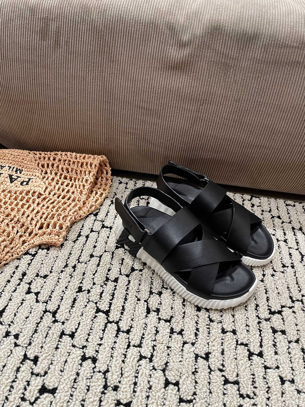 HERMES ELECTRIC SANDAL BLACK CALFSKIN