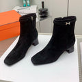 HERMES WOMEN'S NEO ANKLE BOOT IN BLACK SUEDE